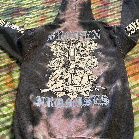 Broken promises tie dye hoodie printed on all sides - Picture 4 of 4